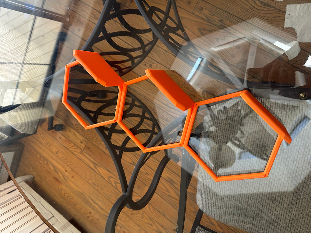 3D Printed Hex Wall Shelf – Stylish Display for Collectibles, Models & Decor