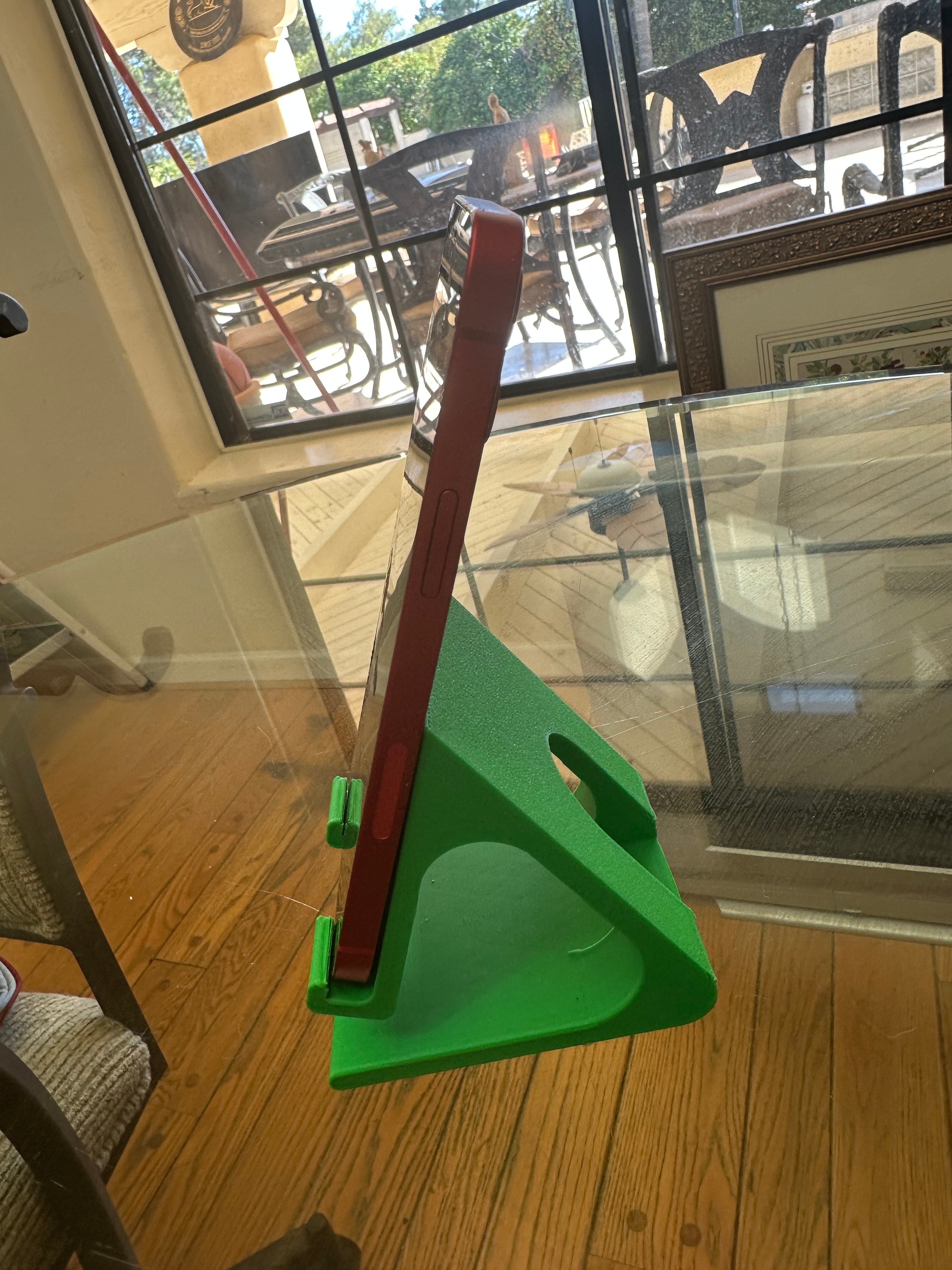 Phone Holder with Cable Pass-Through – Charging Stand for Desk, Nightstand & Office