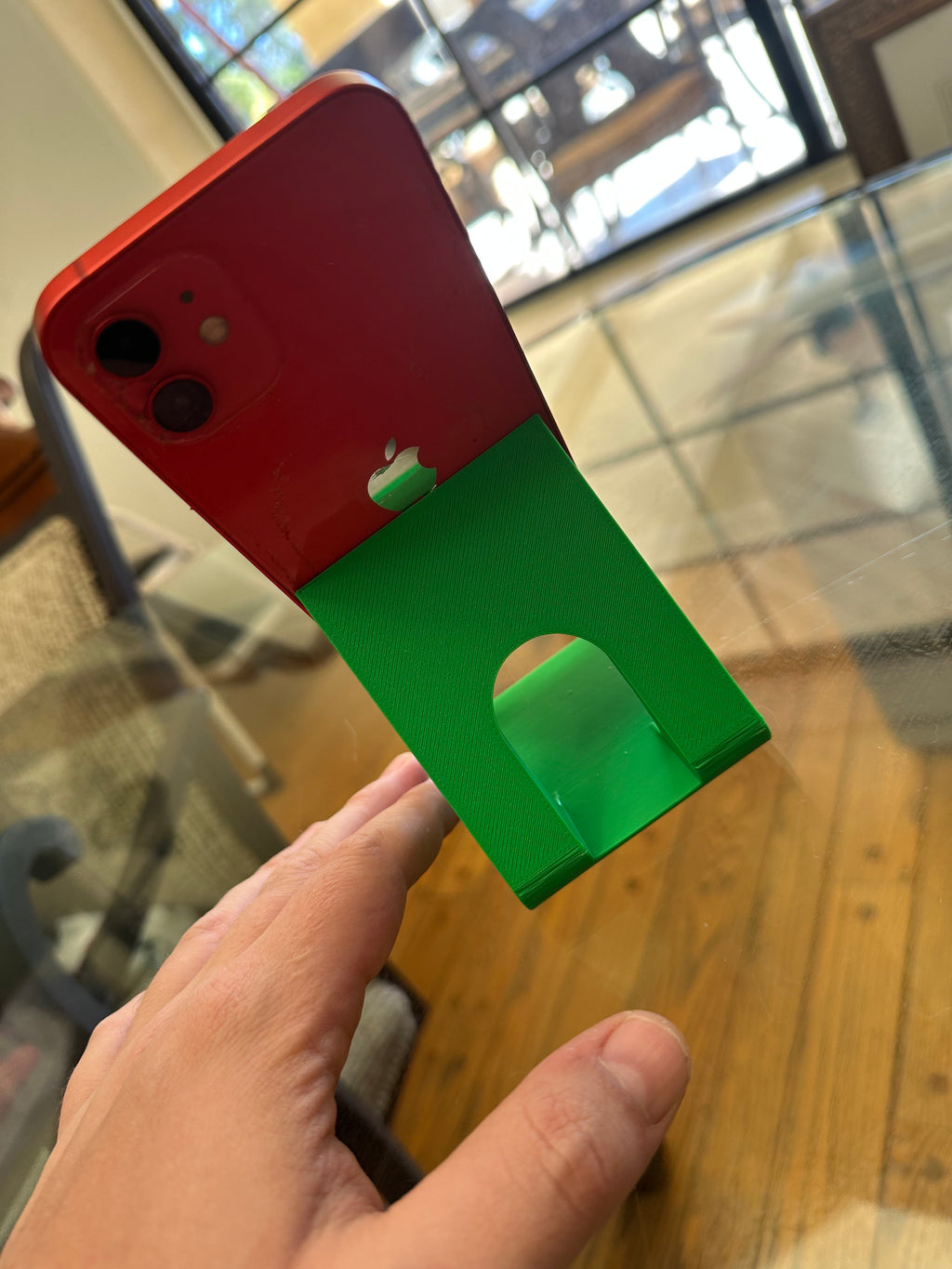 Phone Holder with Cable Pass-Through – Charging Stand for Desk, Nightstand & Office