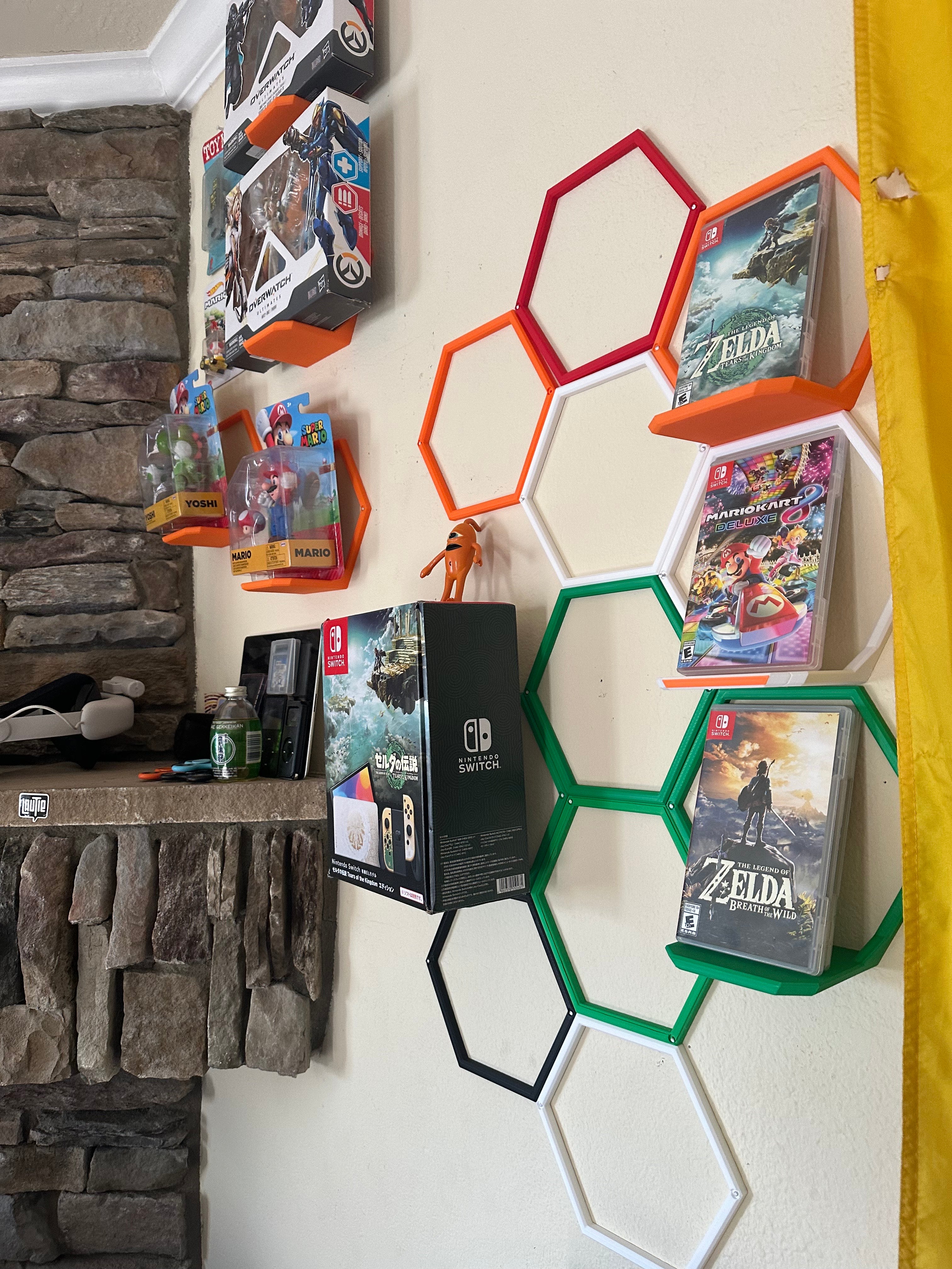 Blank Hexagon Shelf Frame – Open Modular Add-On (No Display Mount / No Shelf Insert)