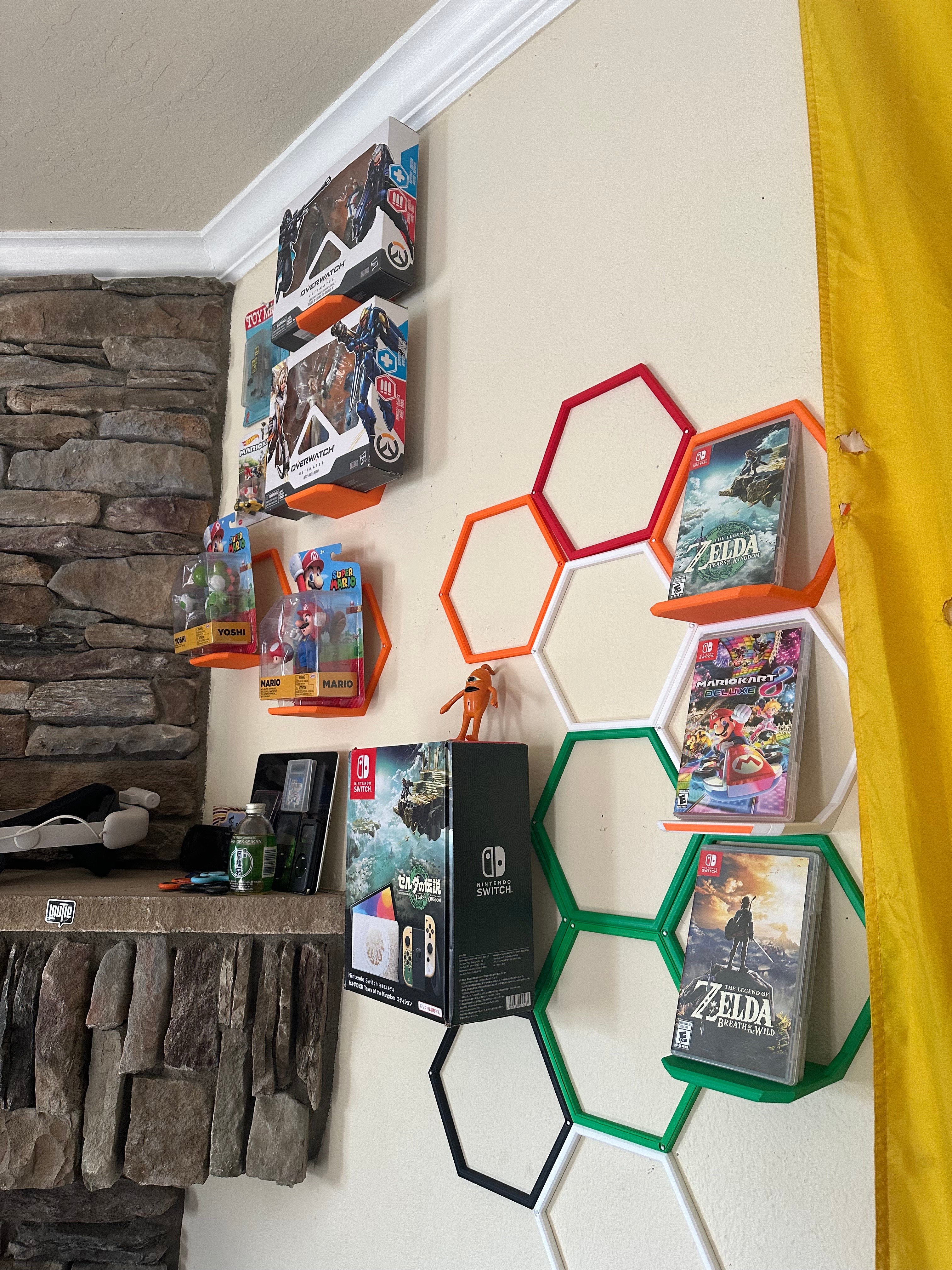 Blank Hexagon Shelf Frame – Open Modular Add-On (No Display Mount / No Shelf Insert)