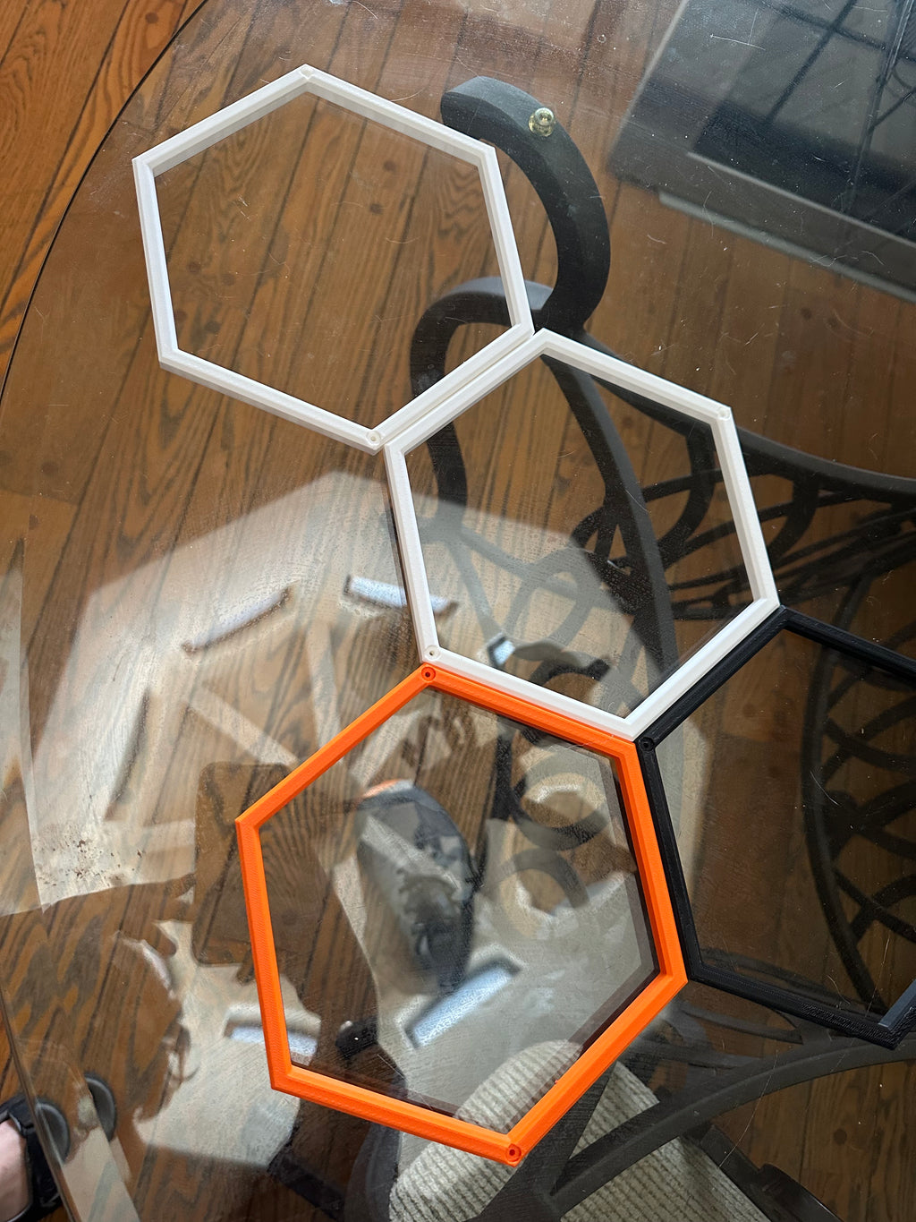 Blank Hexagon Shelf Frame – Open Modular Add-On (No Display Mount / No Shelf Insert)