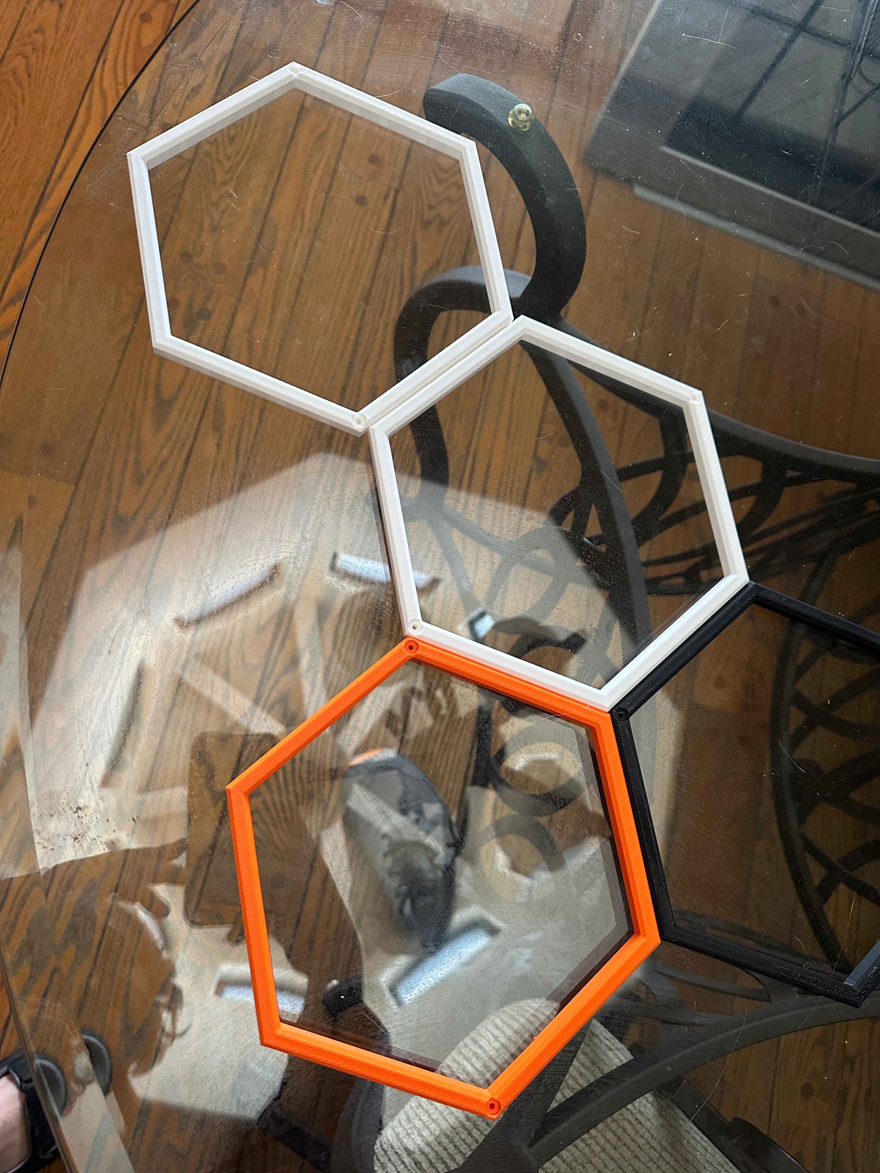 Blank Hexagon Shelf Frame – Open Modular Add-On (No Display Mount / No Shelf Insert)