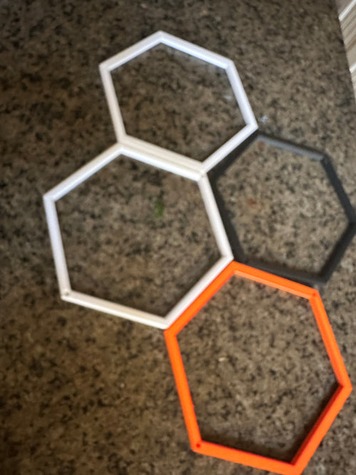 Blank Hexagon Shelf Frame – Open Modular Add-On (No Display Mount / No Shelf Insert)