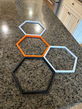 Blank Hexagon Shelf Frame – Open Modular Add-On (No Display Mount / No Shelf Insert)