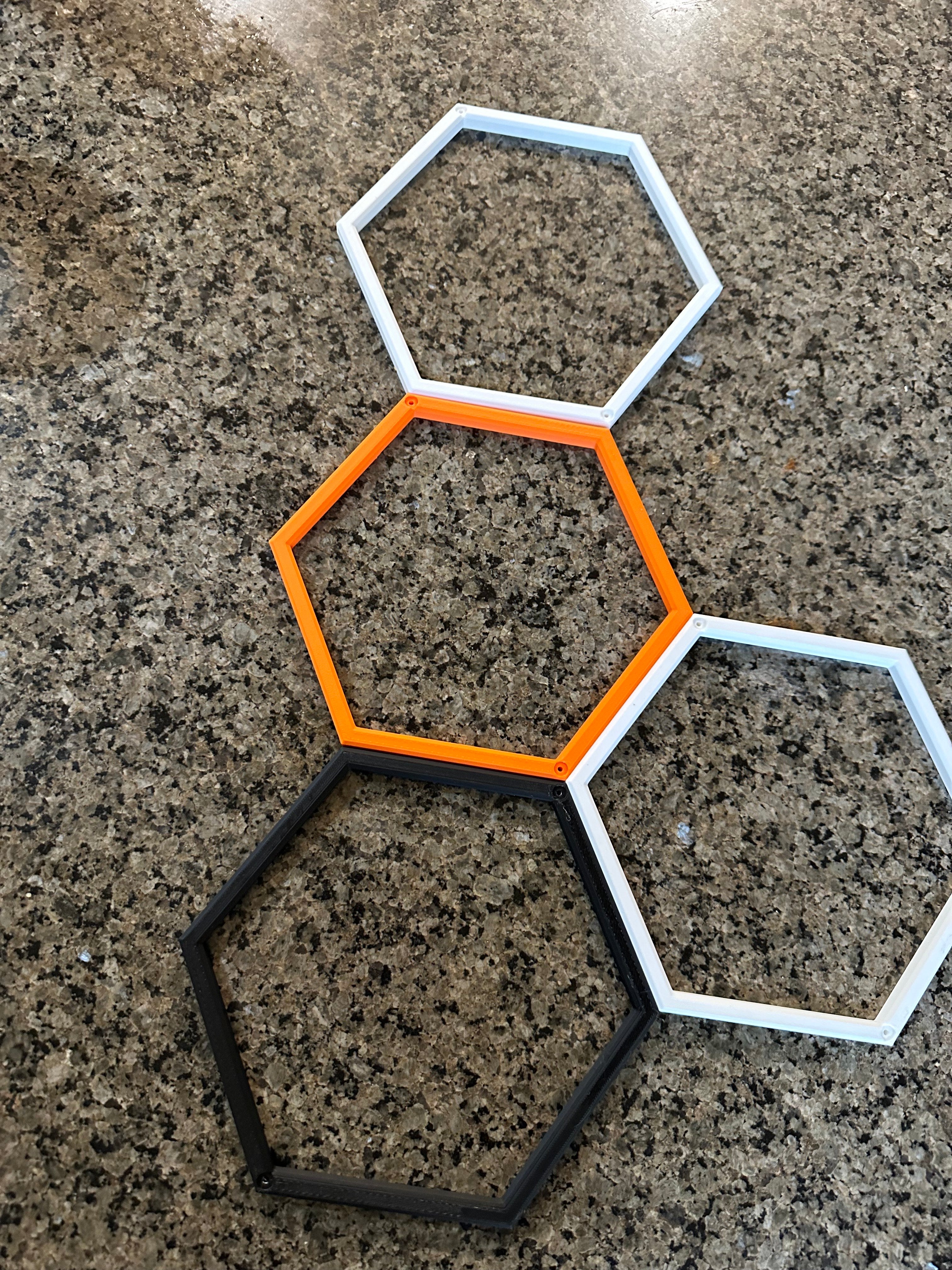 Blank Hexagon Shelf Frame – Open Modular Add-On (No Display Mount / No Shelf Insert)