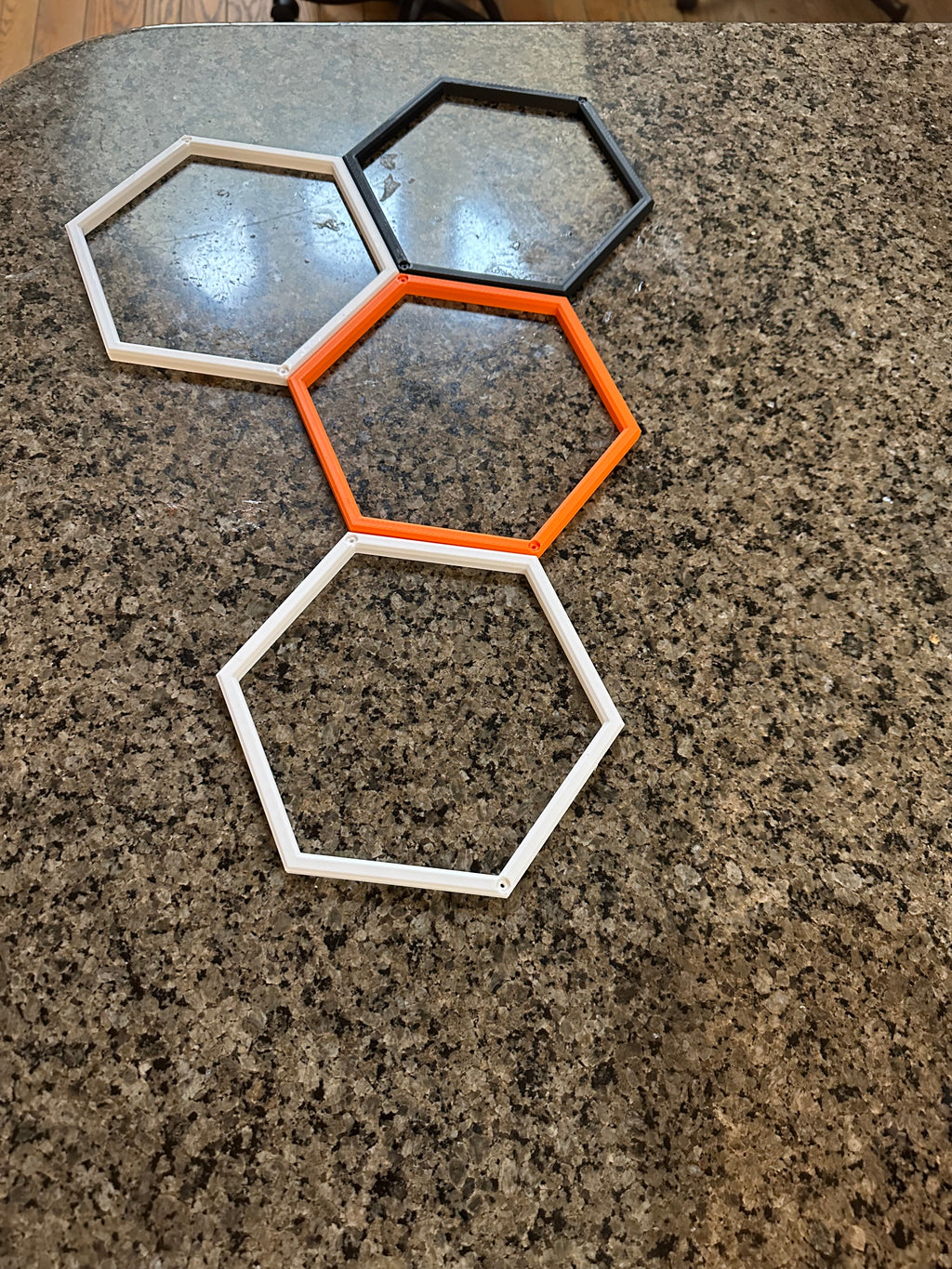 Blank Hexagon Shelf Frame – Open Modular Add-On (No Display Mount / No Shelf Insert)