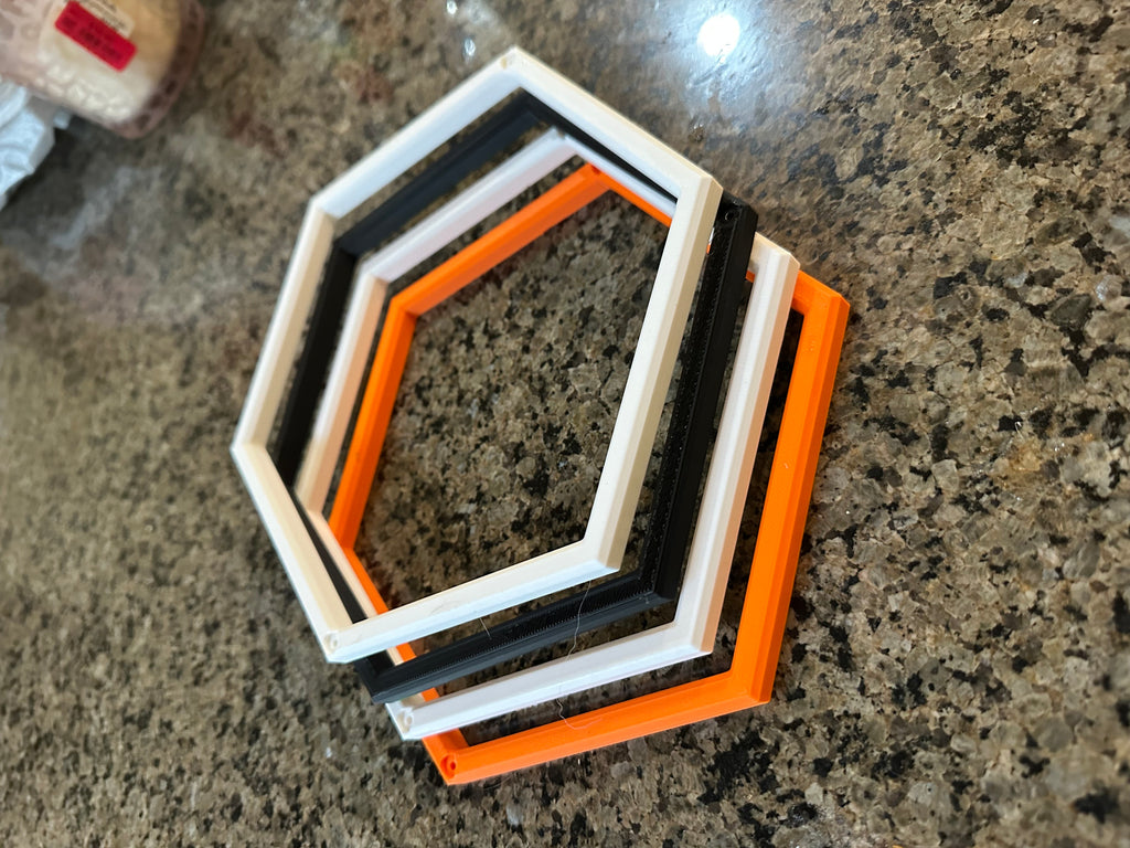 Blank Hexagon Shelf Frame – Open Modular Add-On (No Display Mount / No Shelf Insert)