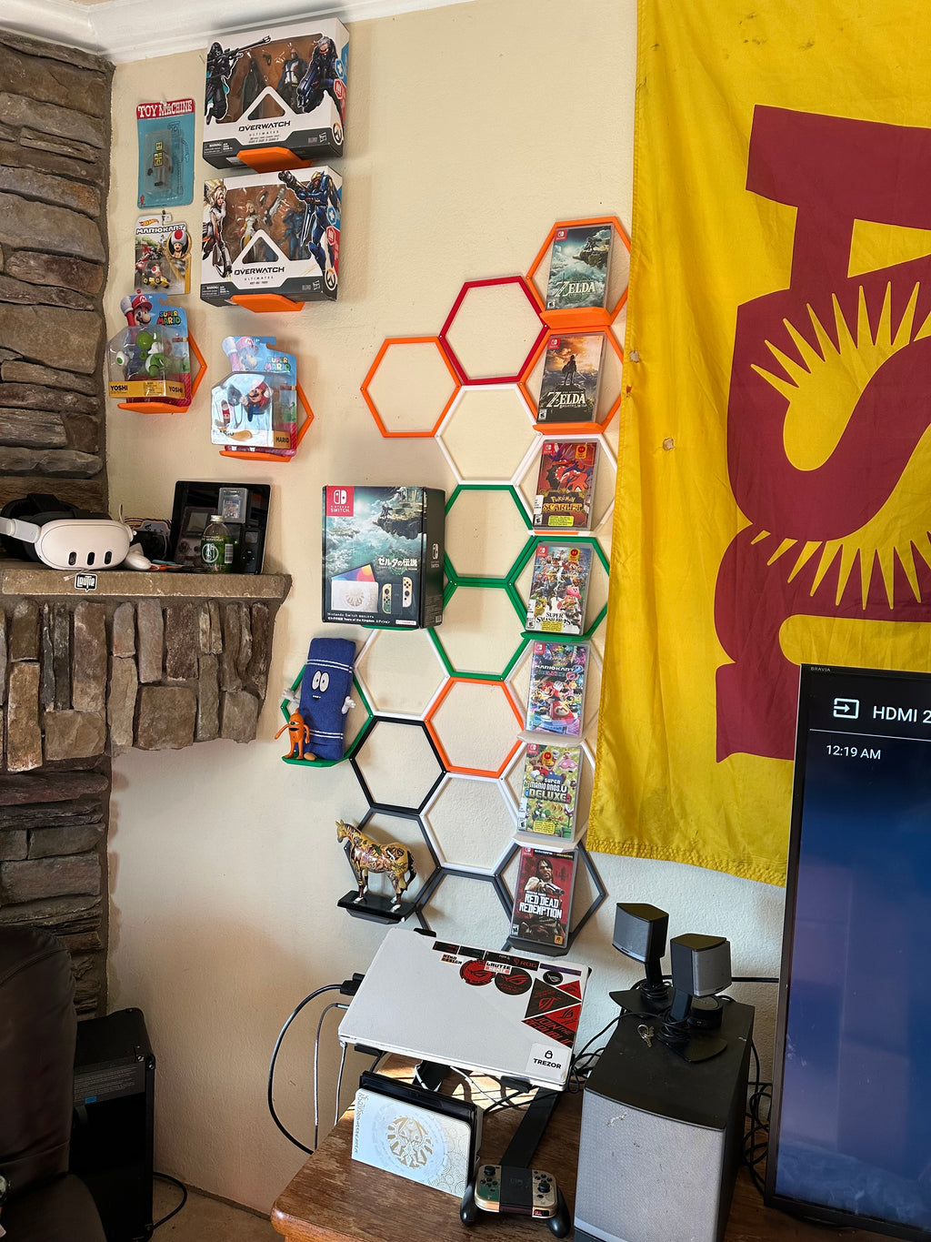 Assorted Hex Wall Shelf Ultra Value Bundle – 10 Shelves + 10 Blank Panels (20-Piece Set)